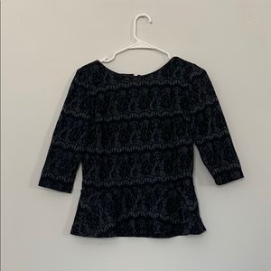Ann Taylor Black Lace Blouse